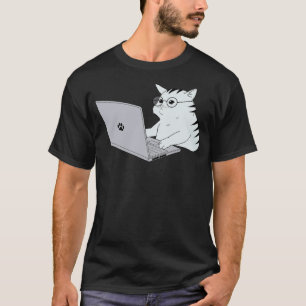 Camiseta Gato Geek Trabalhe de Casa