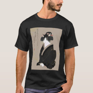 Camiseta Gato Geisha Arte Japonês Kanji Ukiyo-e Estética Vi