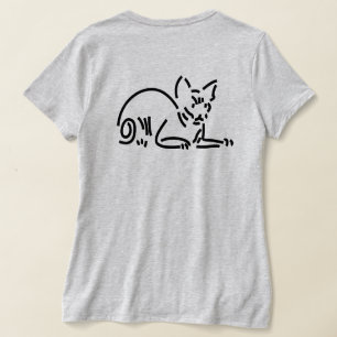 Camiseta Gato Geométrico Abstrato   Construção de Linha Sim