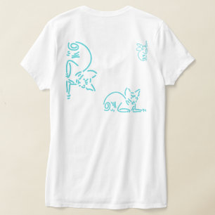 Camiseta Gato Geométrico Abstrato Construção de Linha Sim