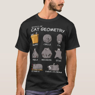 Camiseta Gato Geométrico Matemático, Presentes Engraçados P