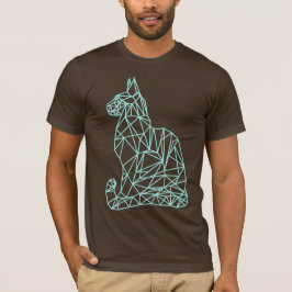 Camiseta Gato Geométrico Moderno Mínimo de Grito Unisex Abs
