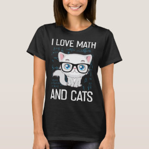 Camiseta Gato Gif Cristão Eu Amo Matemática E Gatos