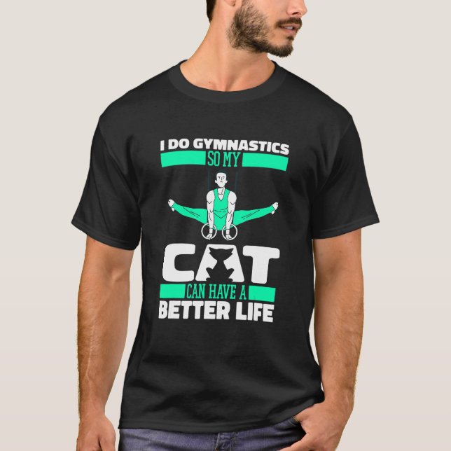Camiseta Gato Ginasta   Ginástica Acrobática Artística (Frente)