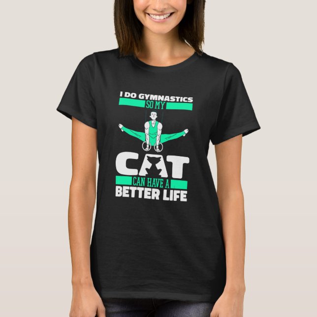 Camiseta Gato Ginasta   Ginástica Artística Acrobática (Frente)