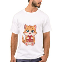 Gato Ginger Kawaii Fofo Segurando Caixa de Present