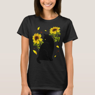 Camiseta Gato Girassol Árvore de Natal Flor do Sol Amante d