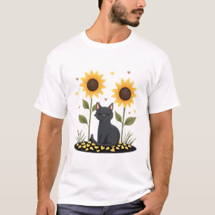 Camiseta Gato Girassol Árvore de Natal Girassol Gato Amante