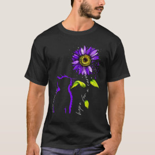 Camiseta Gato Girassol Roxo Arnold Chiari Malformação Aw