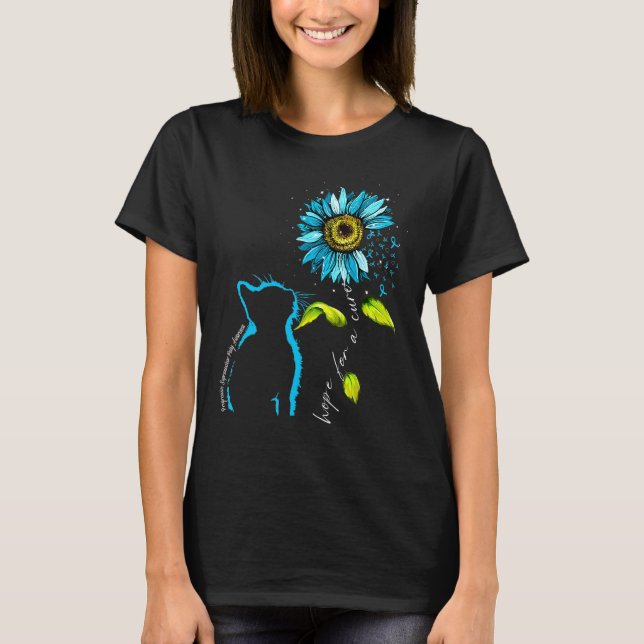 Camiseta Gato Girassol Teal Paralisia Supranuclear Progress (Frente)