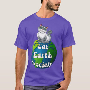 Camiseta Gato giro e fiel do planeta Cat Earth Society 