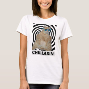 Camiseta Gato Gordo de ChilLAXIN com óculos de sol