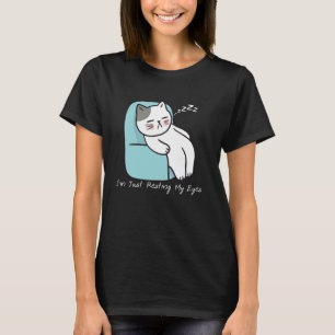 Camiseta Gato Gordo Descansando Meus Olhos Não Estou Dormin