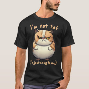 Camiseta gato gordo e zangado não estou gordo Piada Diversã