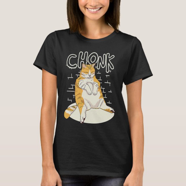 Camiseta Gato Gordo Escala de Pedra Chonky Chubby Kitten Sa (Frente)
