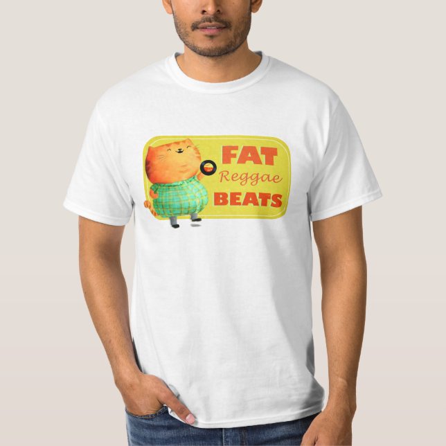 Camiseta Gato gordo gordo gordo da reggae (Frente)