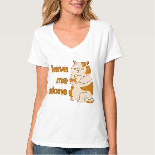 Camiseta Gato Gordo Mal-Humorado Me Deixe Sozinho