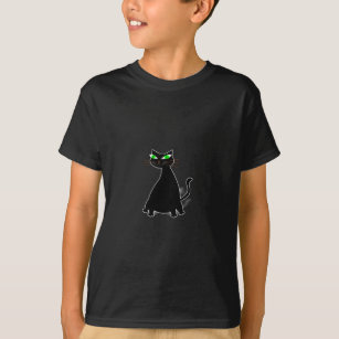 Camiseta Gato Gordo Preto Com Olhos Verdes