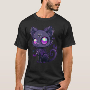 Camiseta Gato Gótico Pastel Oculto Gato Mágico Bruxa Wicca