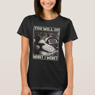 Camiseta Gato Gráfico de Frase Engraçada Você Vai Fazer o Q