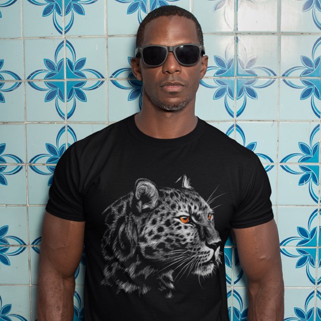 Camiseta Gato Grande de Animais Gráficos de Cabeça Leopardo (Criador carregado)