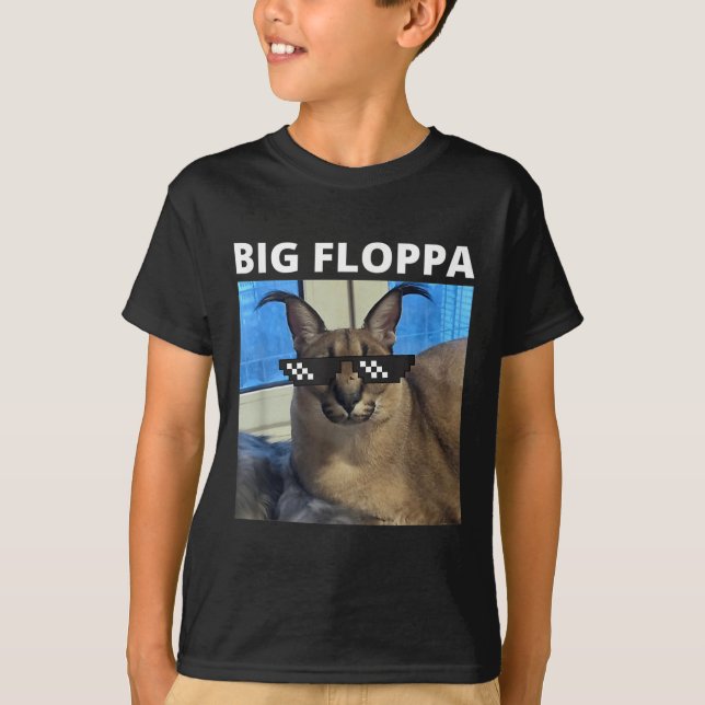 Camiseta Gato Grande Floppa Meme (Frente)