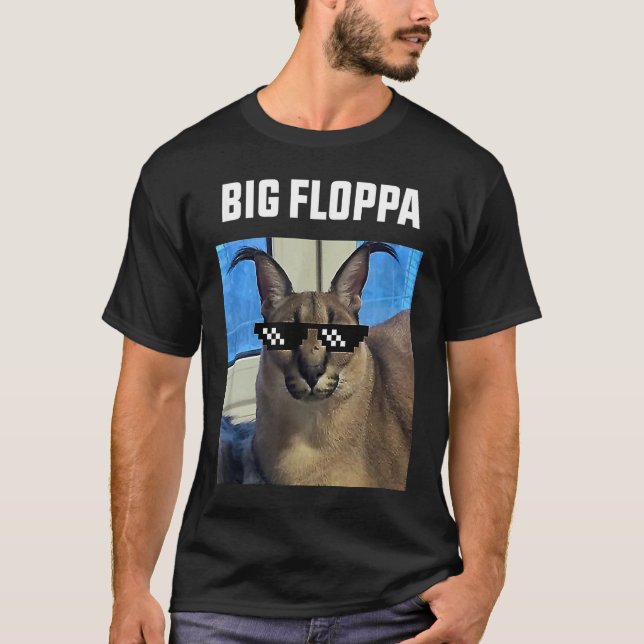 Camiseta Gato Grande Floppa Meme (Frente)