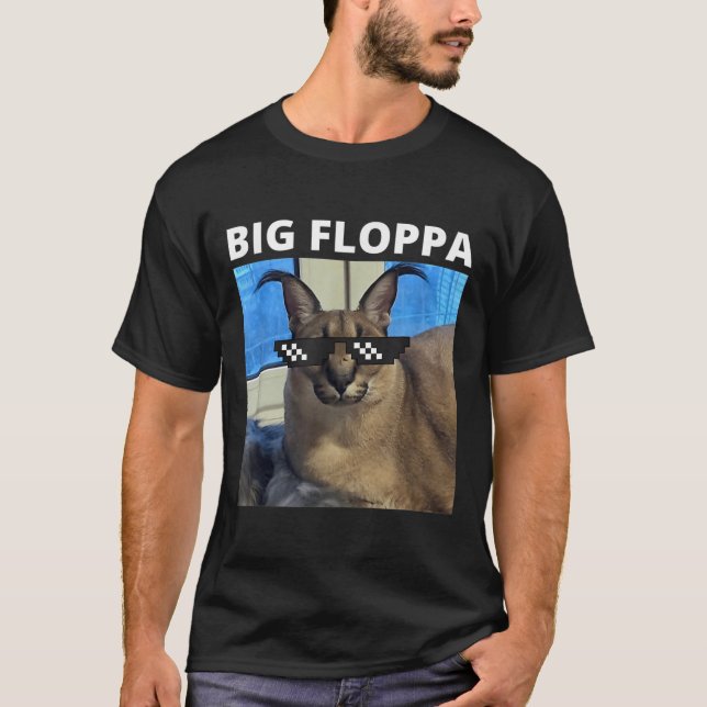 Camiseta Gato Grande Floppa Meme (Frente)