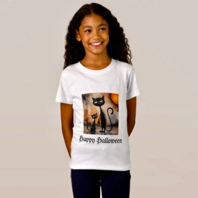 Camiseta Gato Grande Gato Pequeno Halloween  (Comfy tri-blend women’s tee feminine fit, scoop neck, short sleeves, relaxed )