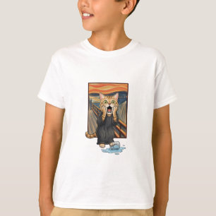 Camiseta Gato Gritando Paródia Divertida Infantil