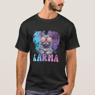 Camiseta Gato Groovy Amante Coração Forma Karma