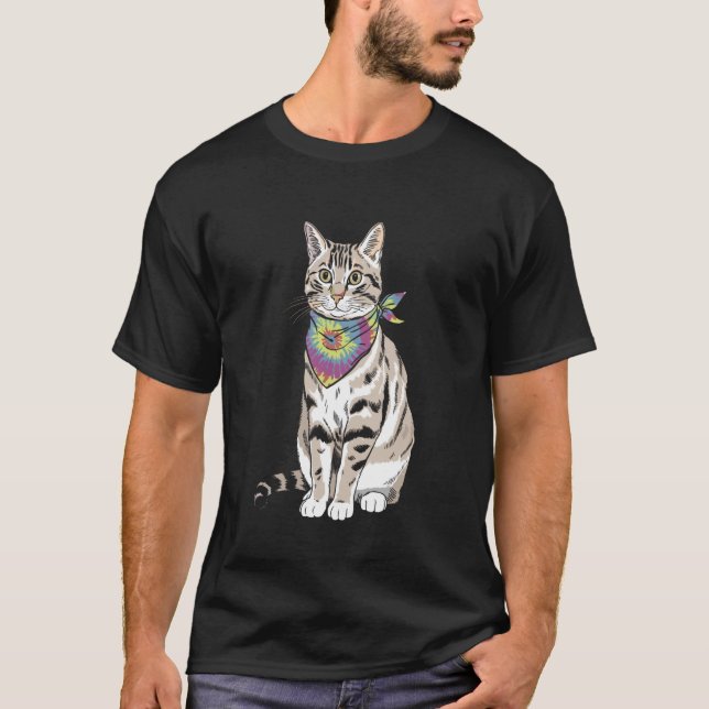 Camiseta Gato Groovy Com Óculos De Sol Retrô e Bandana (Frente)