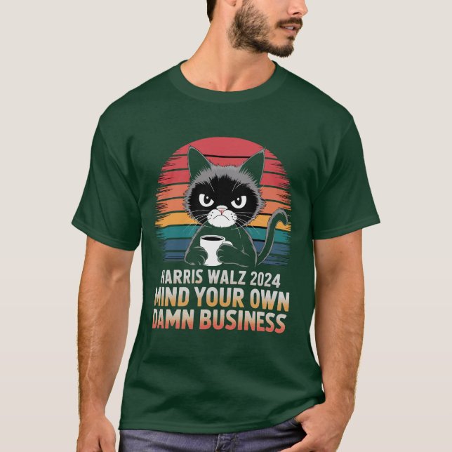 Camiseta Gato Grumpy 2024 - Camisa-T Ultramarina | Harris W (Frente)