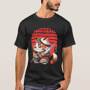 Camiseta Gato Guerreiro em Greve no Sol Vermelho Tradiciona