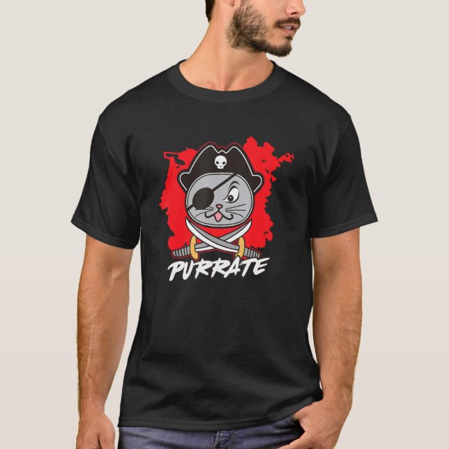 Camiseta Gato Halloween Carnival Pirate Figurino 1 (Frente)