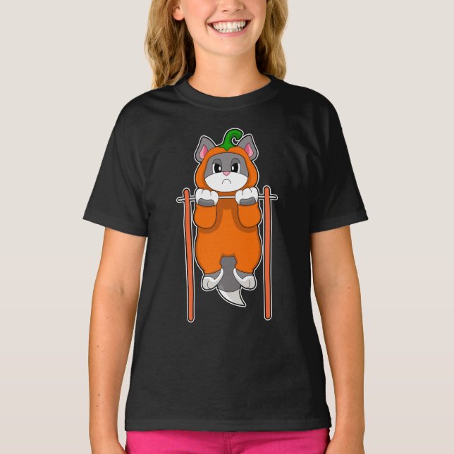 Camiseta Gato Halloween Musculação (Frente)