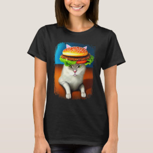 Camiseta Gato Hambúrguer Gato Hambúrguer Purr Meow Gato 4