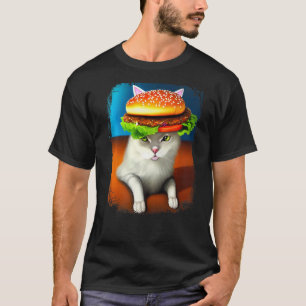 Camiseta Gato Hambúrguer Gato Hambúrguer Purr Meow Gato 4