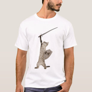 Camiseta Gato heróico do cavaleiro do guerreiro