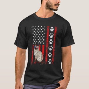 Camiseta Gato Himalaio 4 De Julho Bandeira Americana Patrió