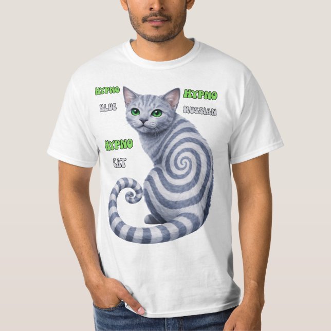 Camiseta Gato Hipno Azul Russo (Frente)