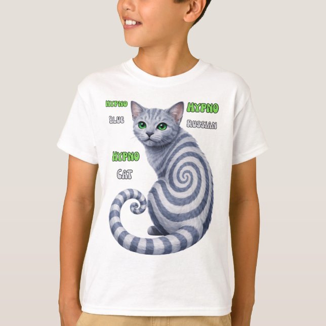 Camiseta Gato Hipno Azul Russo (Frente)