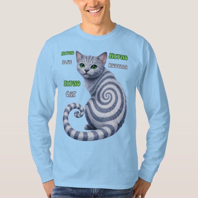 Camiseta Gato Hipno Azul Russo (Frente)