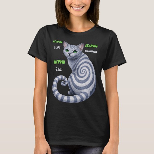 Camiseta Gato Hipno Azul Russo (Frente)