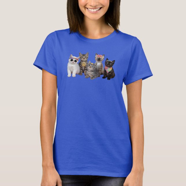 Camiseta Gato Hippie Fofo  (Frente)