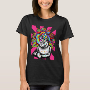 Camiseta Gato Hippie Hippies Verão Tempo de Verão Gatinho C