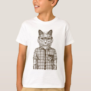 Camiseta Gato Hipster