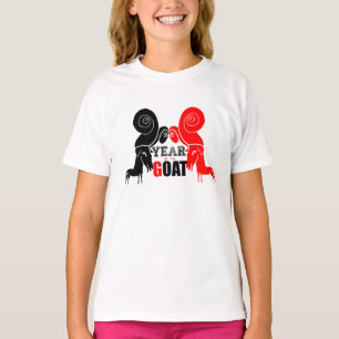 Camiseta Gato-ÍbADO-Duplo, Chinês, Ano Zodíaco, Rapariga de