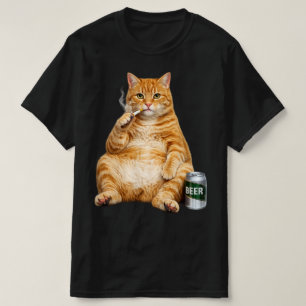 Camiseta Gato Idiota Engraçado Meme Fumando Cigarro Gato Le