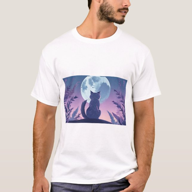 Camiseta gato impresso (Frente)